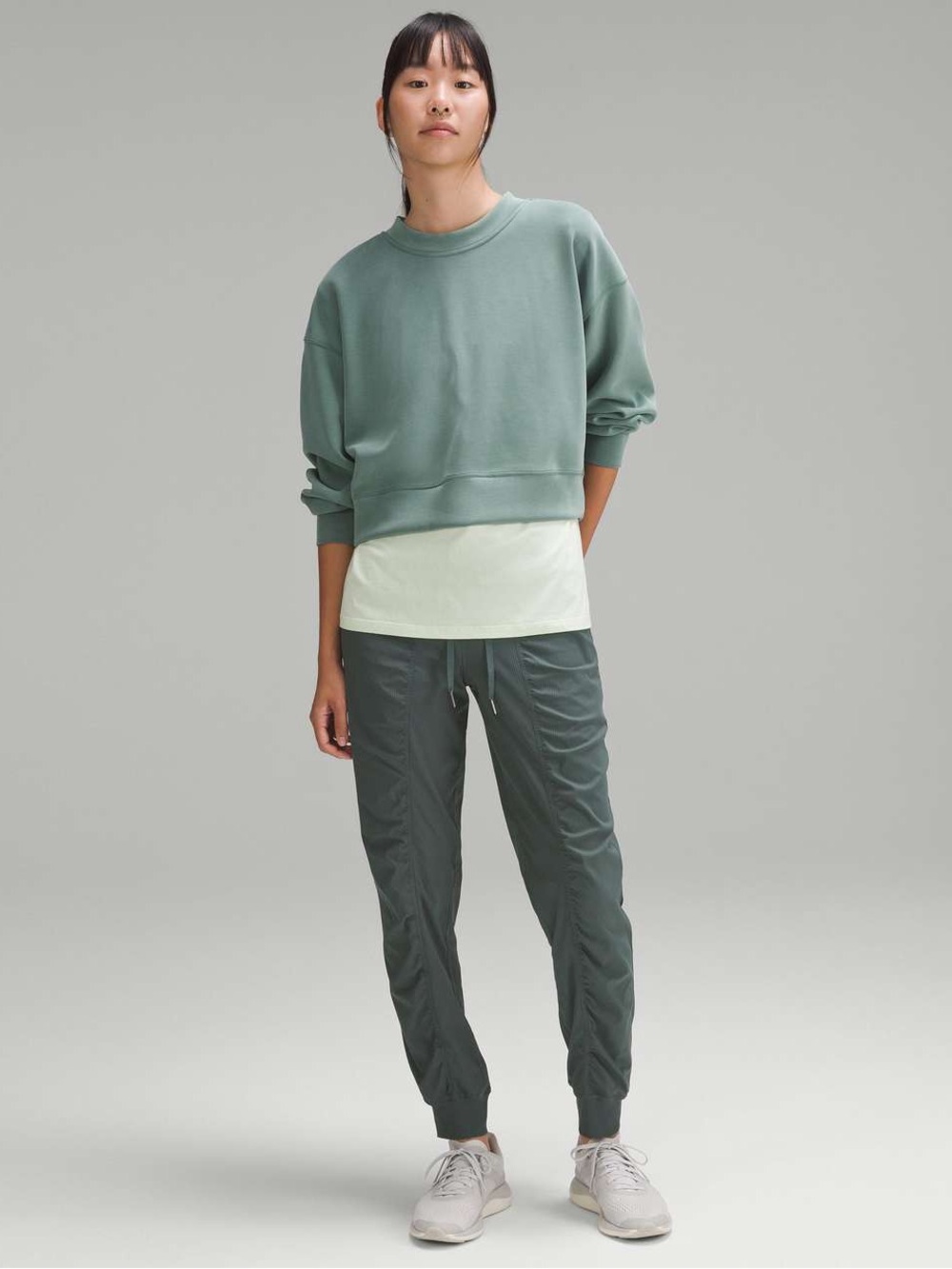 lululemon athletica Olive Green Ribbed Waistband Pullover